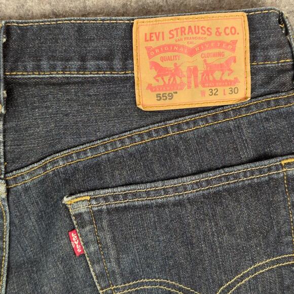 Levis 559 Jeans Mens 32x30 Blue Straight Leg Denim Mid Rise Classic Fit - Picture 6 of 11
